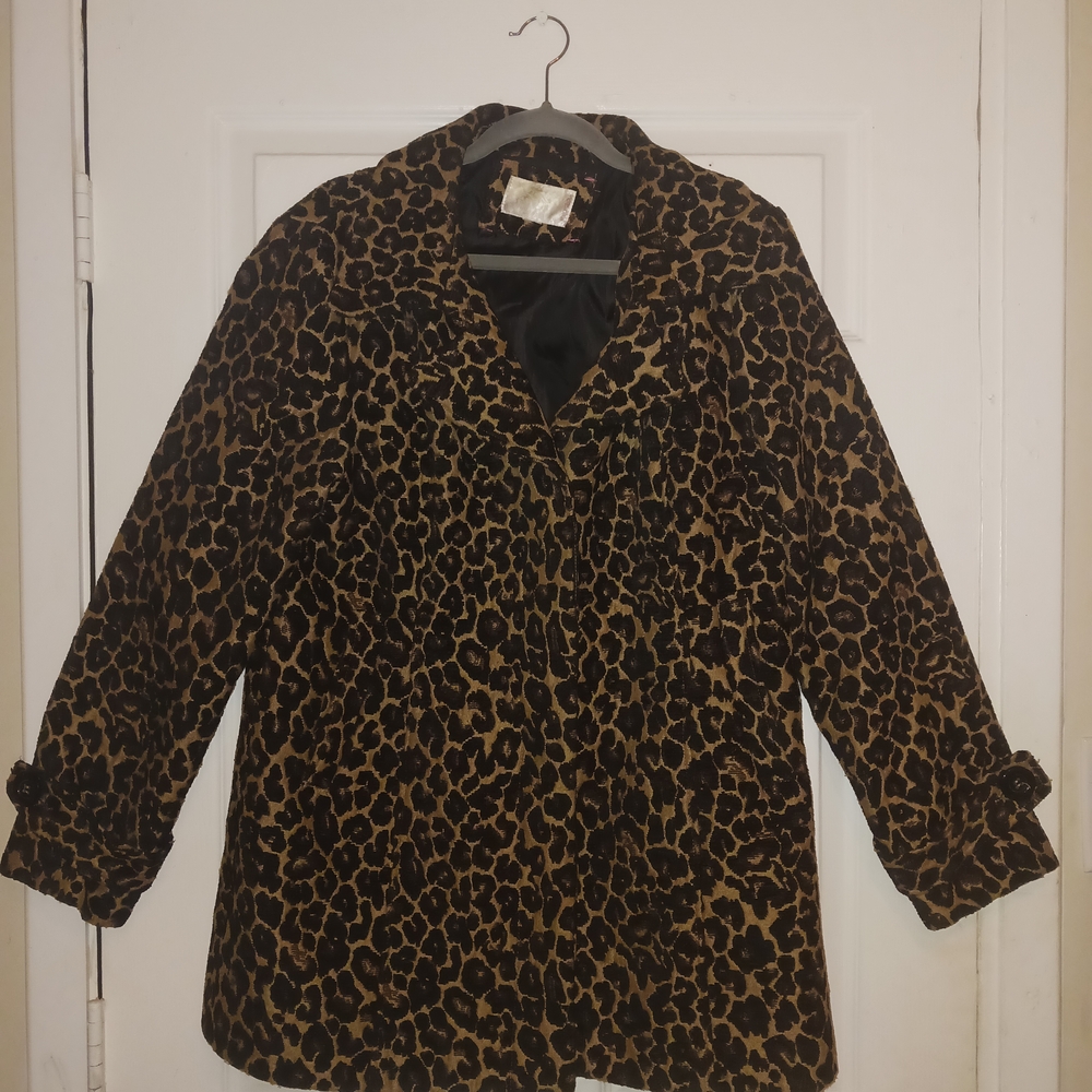 Xhilaration Leopard Print Pea Coat